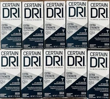 Certain Dri Solid Stick Anti-perspirant 1.7 ounce 10 pack, exp:04/2027.