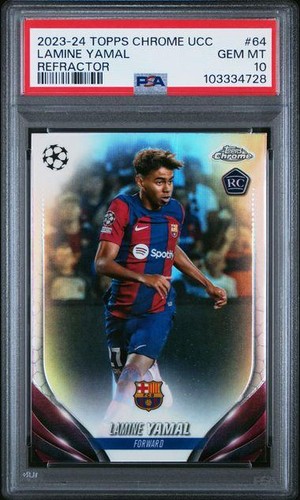 2023-24 Topps Chrome Lamine Yamal Rookie Refractor #64 PSA 10