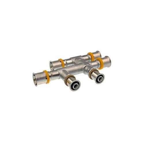 Croix VSH UltraPress 6 raccordements a sertir anti fuite pour tube cuivre 15mm