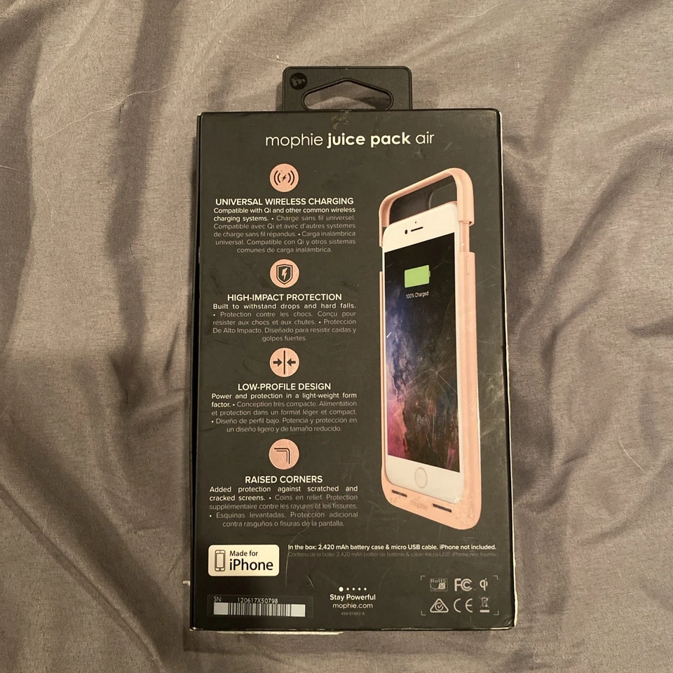 NIB Mophie Juice Pack Air iphone 7 plus Wireless 33 Hrs Battery Protective Case - Image 2 of 4