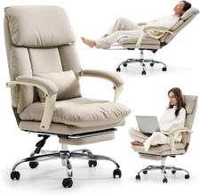 Executive Office Chair for Home, Comfy Desk Chair with Footrest Ergonomic Reclin