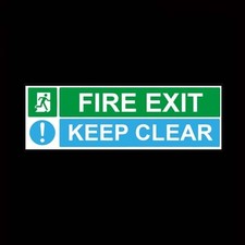 FIRE EXIT EMERGENCY EXIT, STICKER ,ESCAPE ,DIRECTIONAL, ARROW, UP, DOWN, LEFT,