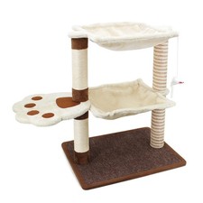 SONGWAY Cat Scratching Post with Hammock - 27.5'' Cat Tree with Natural Sisal...