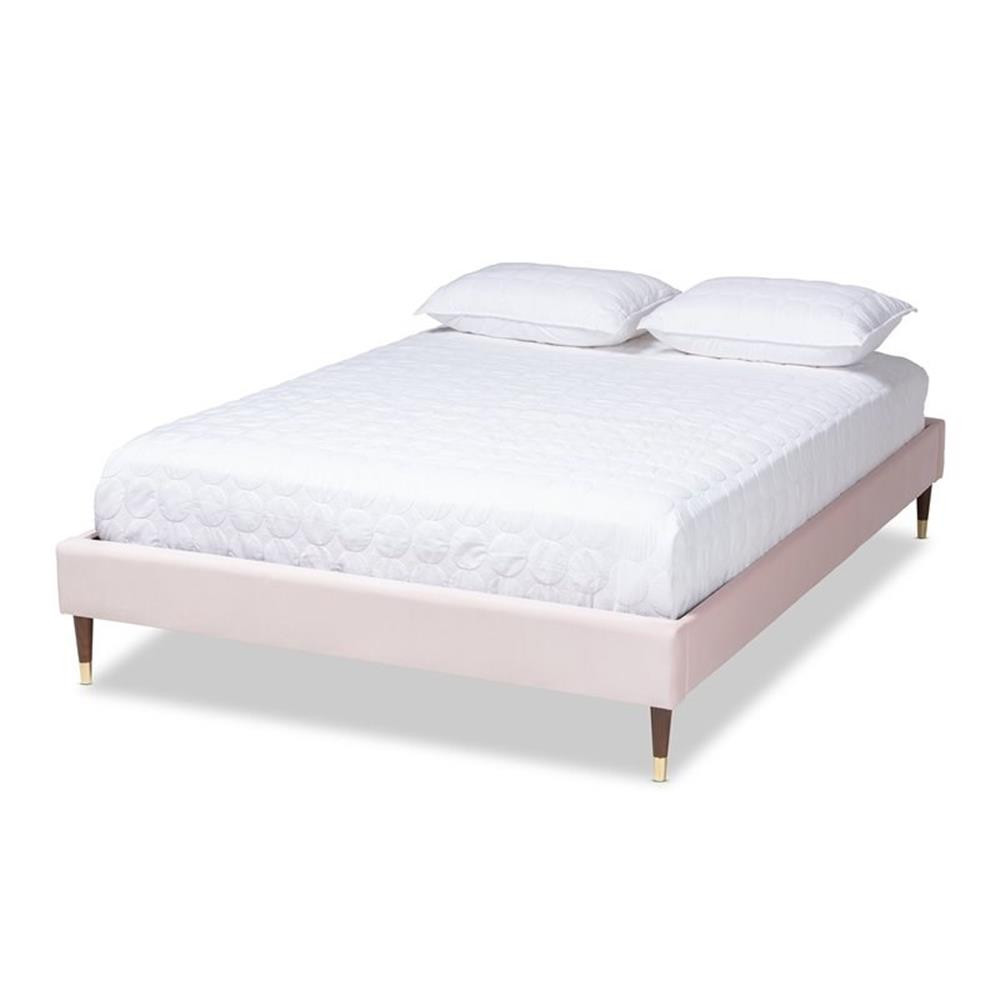 Baxton Studio Volden Velvet Upholstered Wood Platform Full B