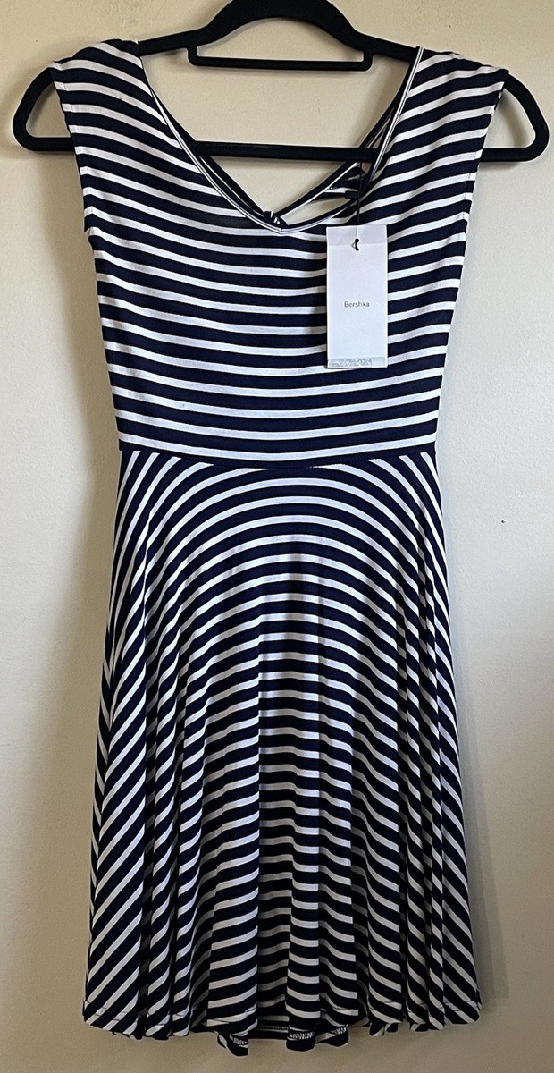 bershka blue dress BERSHKA.Blue polka dot dress Tm  Hibuy market