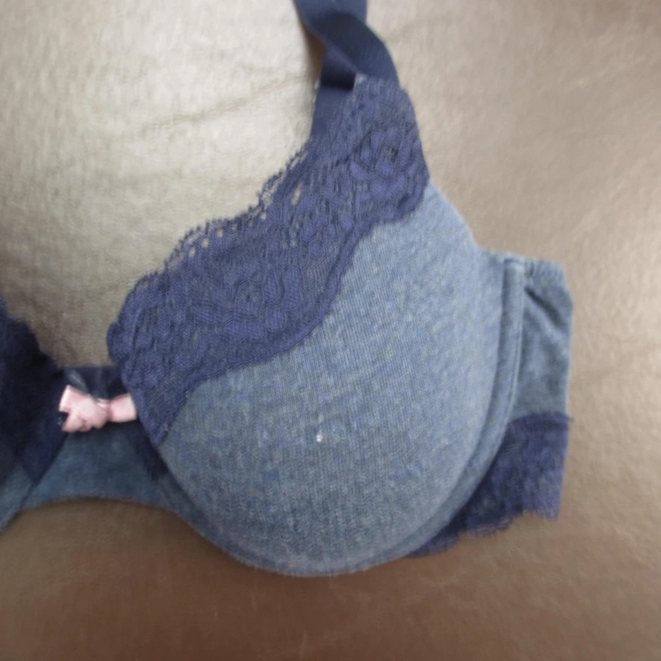 Sujetador Ambrielle para mujer 34C Demi encaje ribete lazo lencería con aros Foto 4 de 4