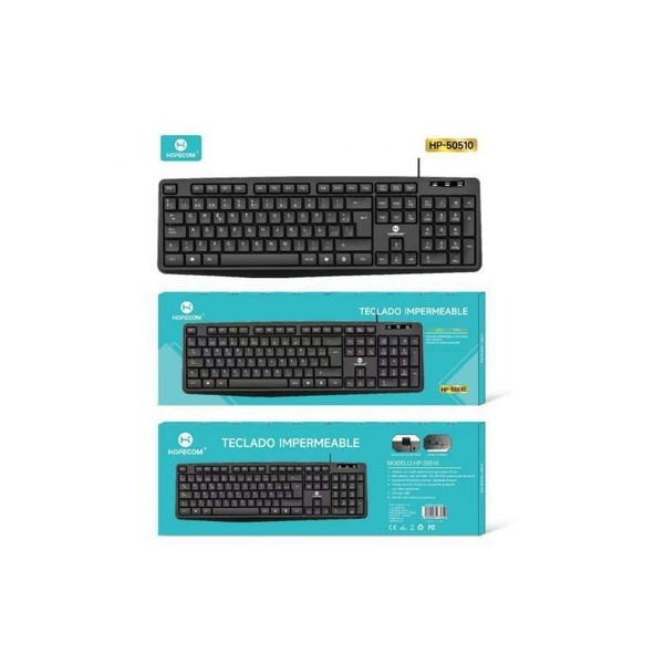 Teclado con Cable HP-50510 | USB Teclado Básico PC/Ordenador | Escritorio Oficin