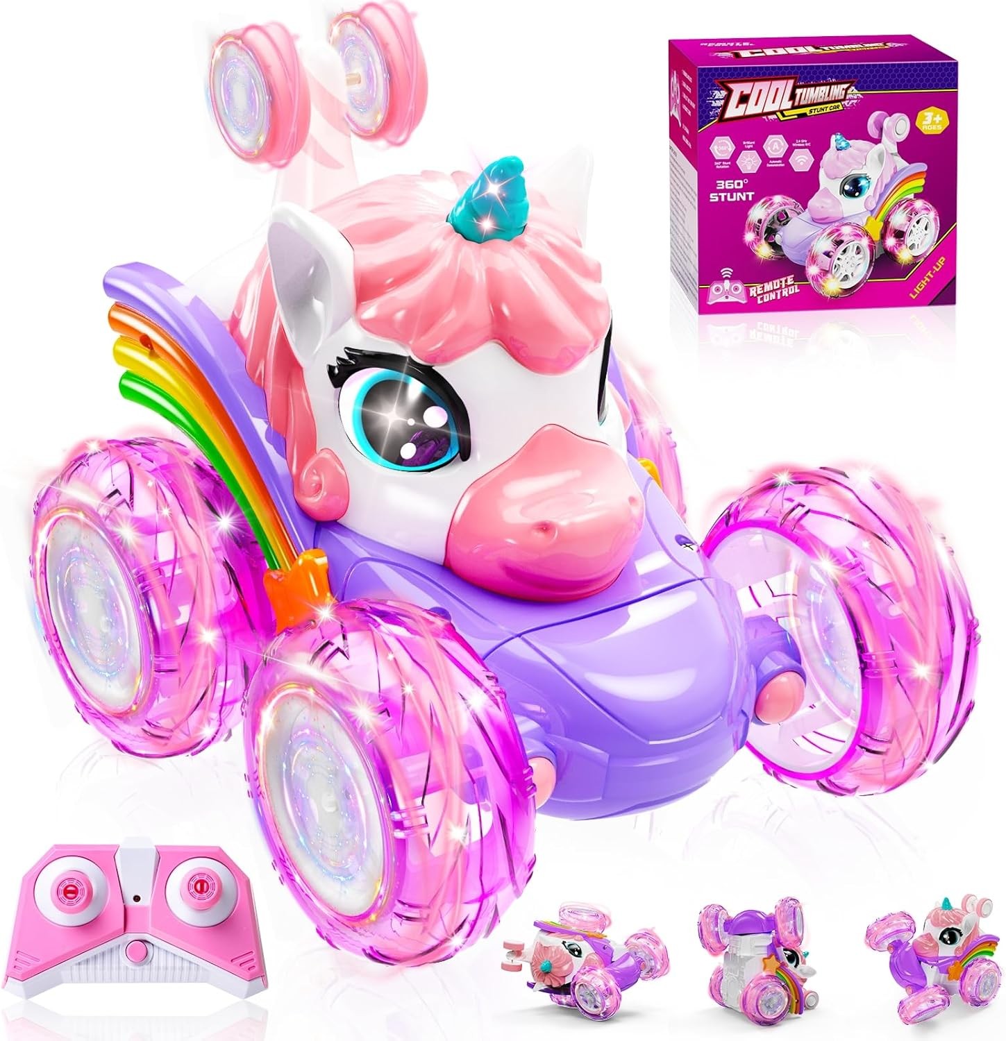 For Girls, 360&deg; Rotating 4wd Stunt Rc Cars With...