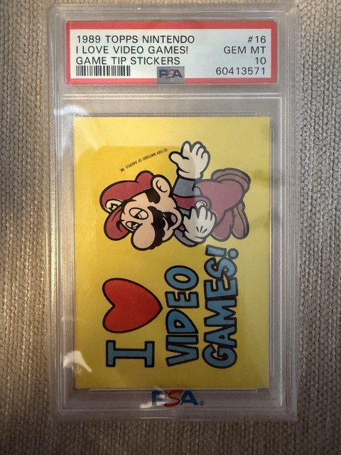 1989 TOPPS NINTENDO GAME TIP STICKER #16 I LOVE VIDEO GAMES! PSA 10