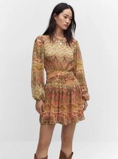 MANGO Size 4 Oli Paisley Print Mini Dress