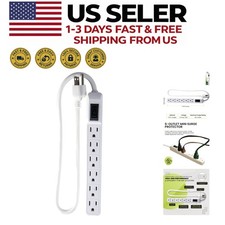 Go Green Power 6-Outlet Surge Protector - 90 Joules  Circuit Breaker, Mountable