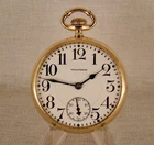 ANTIQUE WALTHAM "VANGUARD" 23j 10k GOLD FILLED OPEN FACE 16s RR POCKET WATCH