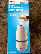 CVS Health Portable Ultrasonic Cool Mist Humidifier White/Blue One-Touch