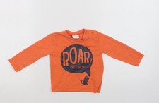 Baby UK Size 6-9 Months F&F Orange Basic T-Shirt
