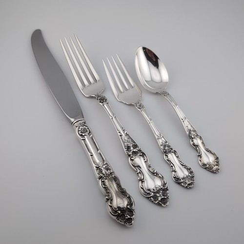 Wallace Meadow Rose Sterling Silver Dinner-Sized Place Setting - No Monograms - Picture 1 of 3