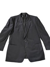 Ermenegildo Zegna Soft Blazer Mens 46 Coat Black Stripes 100 Wool Switzerland