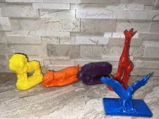 Vintage Milwaukee County Zoo Plastic Mold-A-Rama Blow Mold Figures Lot Of 5