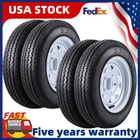 4PCS Trailer Tires on Rim 5.30x12 Lawn Mower with Rim 5 Lug On 4.5" 1050 LBS US