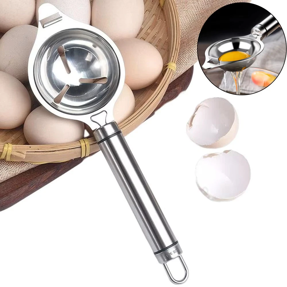 Egg Separator Stainless Steel Egg Yolk White Separator Long Handle Egg Divider
Opens in a new window