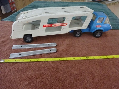 Vintage 1970s TONKA Motor Mover Car Transporter Truck & Trailer (NICE)