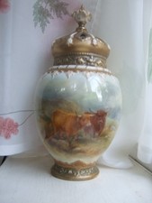 RARE FINE Royal Worcester Potpourri vase and 2 original covers by H.STINTON.1918