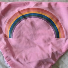 NWOT WILDFOX L Reversible Side Tie Rainbow  Seashells Bikini Bottoms 134206