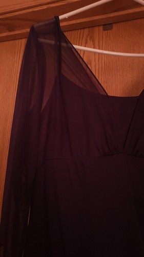 💜 ALEX EVENING lila aubergine Babydoll A-Linie Kleid 16 S Ärmel hinten Reißverschluss Haken - Bild 11 von 21