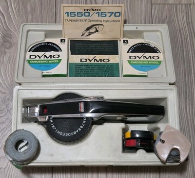 Vintage Dymo 1570 Chrome Label Maker Bundle Kit Hard Case Wheels Tape Tested