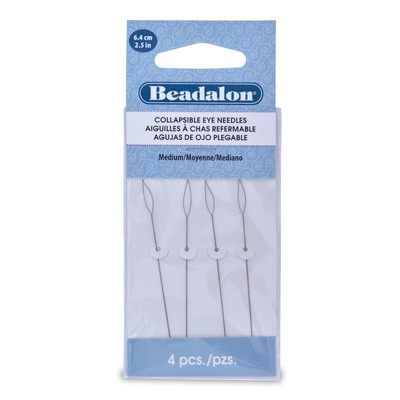 3 Pack Beadalon Collapsible Eye Needles 2.5'' 4/Pkg-Medium 700M-100