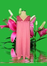 EXQUISITE FORM Pink Sleeveless NYLON Nightgown STRETCH Silky Soft Women's Medium