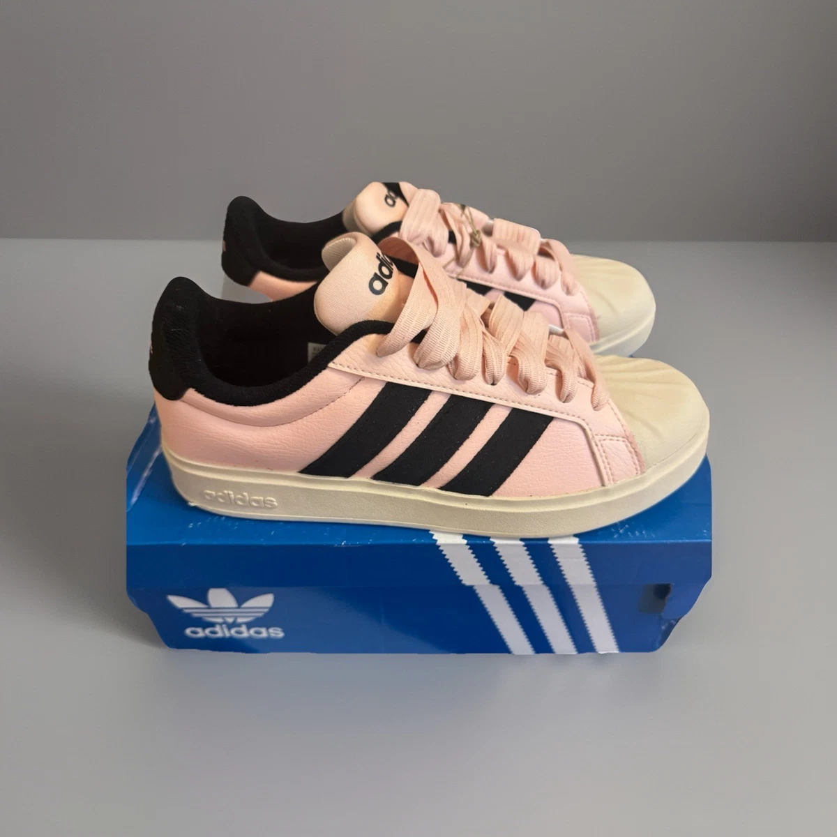 adidas Superstar Black Scarlet Pink W for sale | eBay