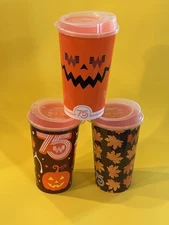 Lot of 3 -FALL WHATABURGER 75th Anniversary Limited Edition 32 oz Collector Cups