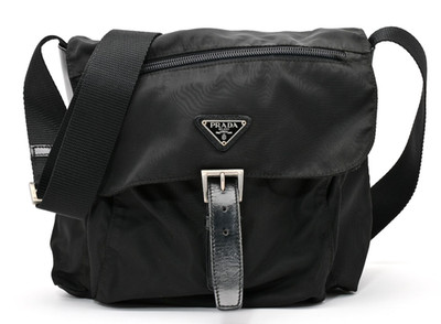 PRADA [Rank Almost A] Tessuto Nylon Crossbody Shoulder Bag Purse Black Authentic