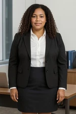 Jones Studio Separates Black Side Zip Lined Skirt Size 14W Career Office