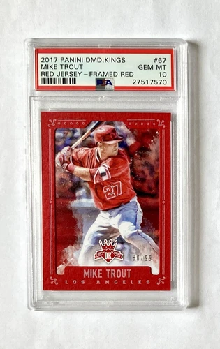 2017 Panini Diamond Kings Mike Trout #67 Red Framed Red Jersey /99 PSA 10 POP 2