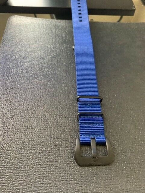 Jorg Gray Nylon Watch Strap 22mm Blue 