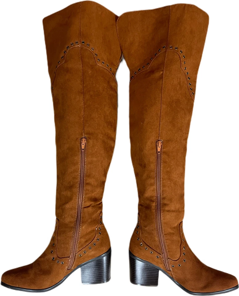 BOTAS HASTA EL MUSLO BAMBÚ MUJER GAMUZA CASTAÑO TALLA 7.5 ¡EXCELENTE ESTADO! Foto 4 de 4