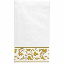 White Gold Trim Premium Quality 24 ct Guest Napkins Paper
