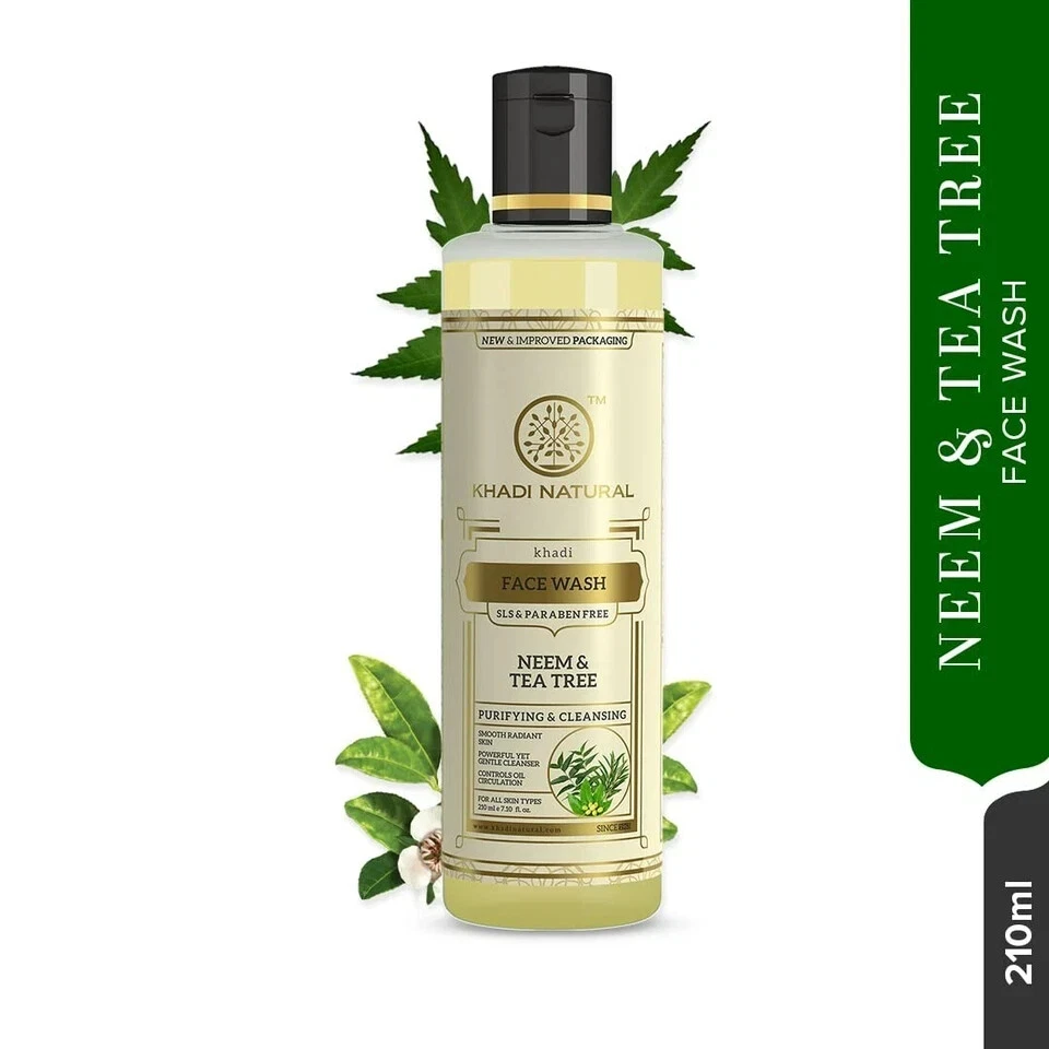 Jabón facial a base de hierbas para árbol de té de neem natural Khadi piel brillante todo tipo de piel 210 ml Foto 4 de 4