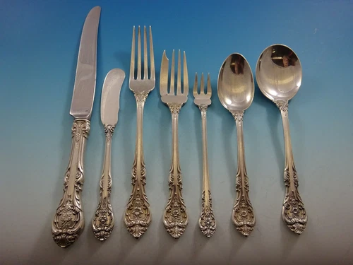 King Edward by Gorham Sterling Silver Flatware Set For 8 Service 63 Pieces
