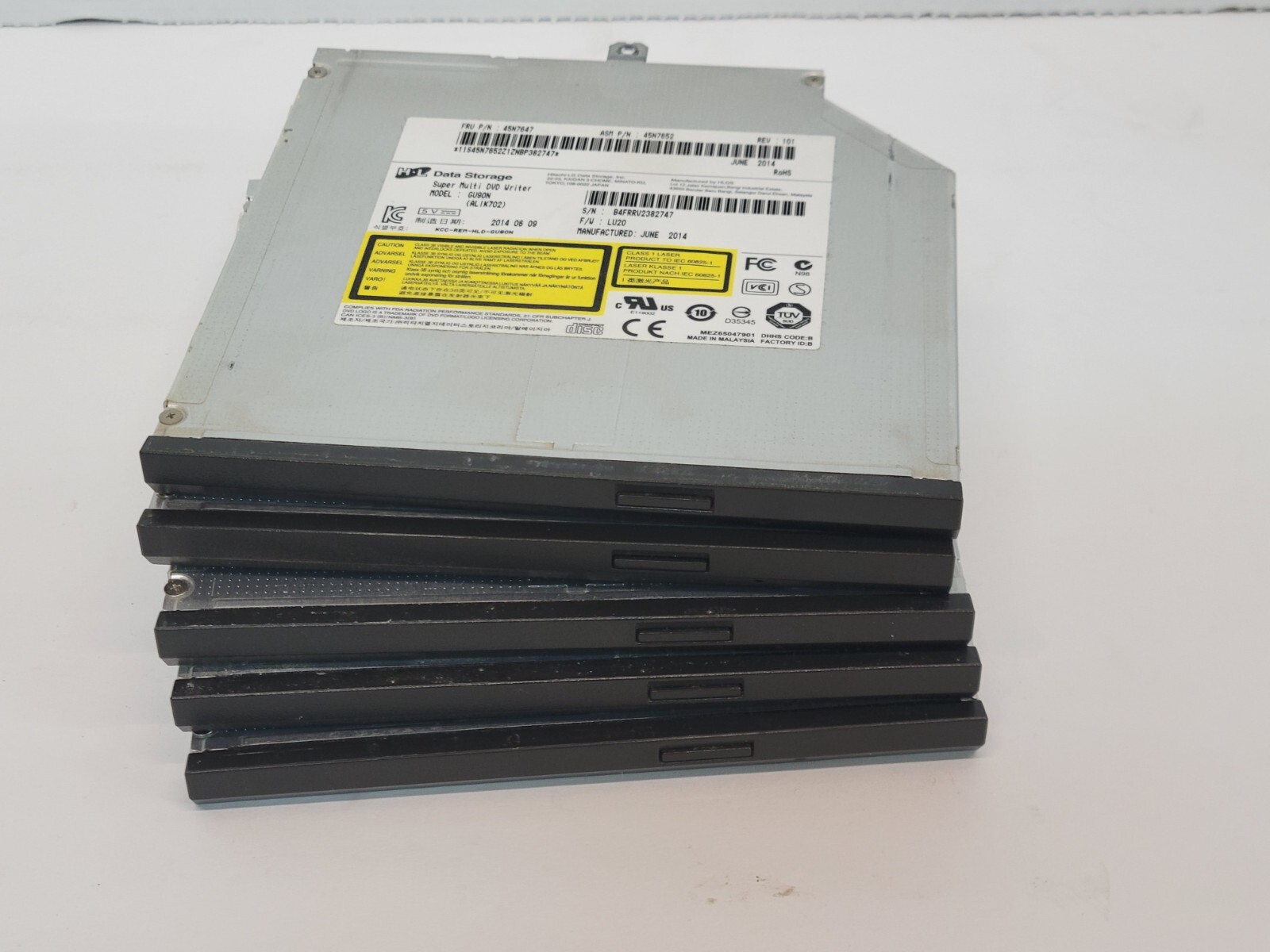 Lot of 5 Lenovo Super Multi DVD Writer DVDRW Drive GU90N T440p T540p