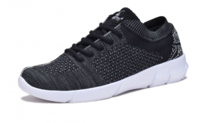GEERS Men's Athletic Casual Sports running knit Mesh Sneaker Black
