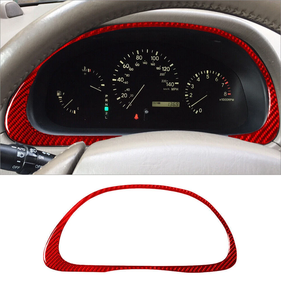 Kit de cubierta interior completo de fibra de carbono roja de 20 piezas para Lexus RX300 1988-2003 Foto 3 de 4