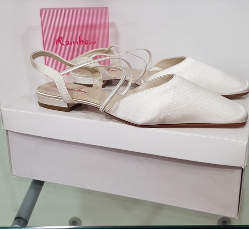 Rainbow Club Wedding Shoes Gaby UK 1 Ivory Satin -Ex Display Stock Sd11 - Picture 6 of 11