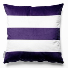Luxury Designer Eco-Velvet Filled Cushion 3 Stripes Horizontal Large Extra Large
