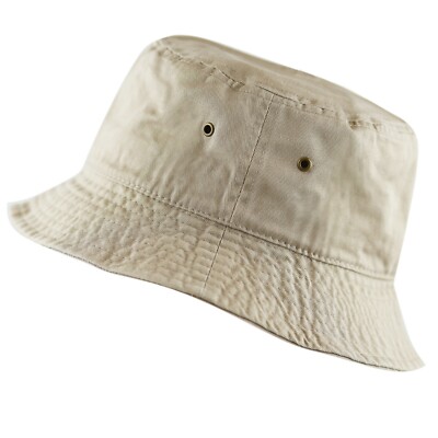 Bucket - The Hat Depot Cotton Unisex Packable Summer Travel Outdoor Hat 1500