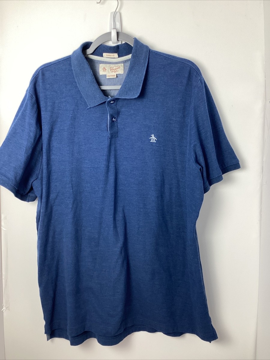 Penguin Munsingwear Short Sleeve Polo Shirt Men's XXL Blue Classic