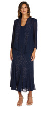 R M Richards Women's 2 Pc Beaded Elegant Jacket Dress