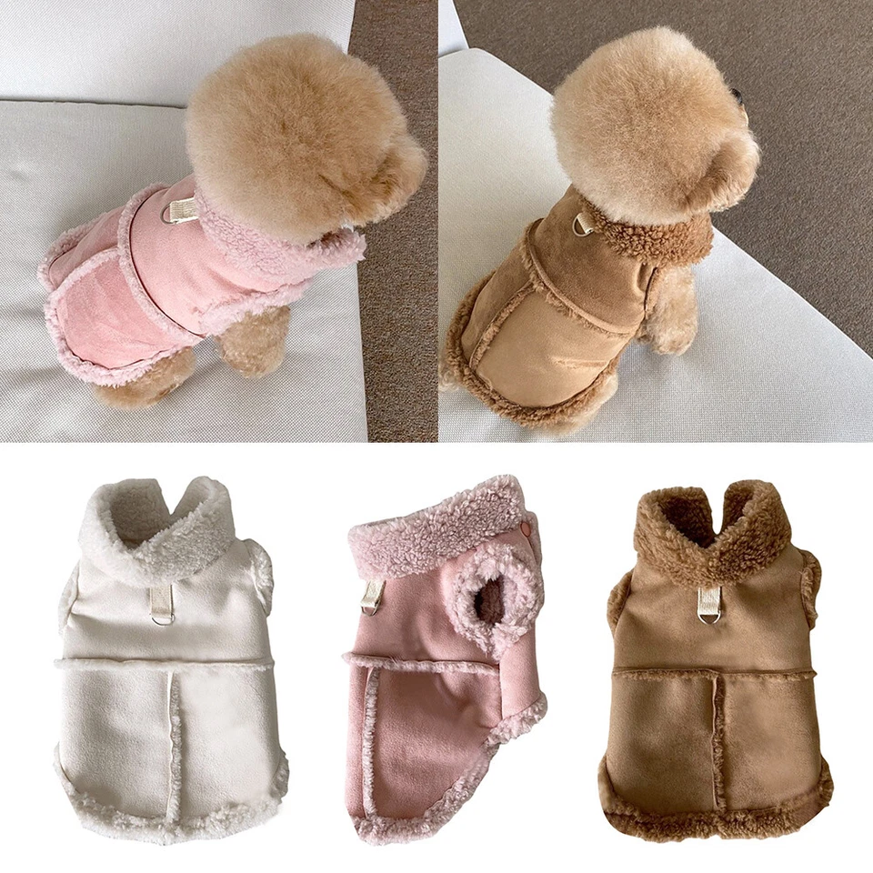 Small Dog Winter Coat Fleece Warm Pet Clothes Thick Jacket with Traction Buckle - Image 3 of 4