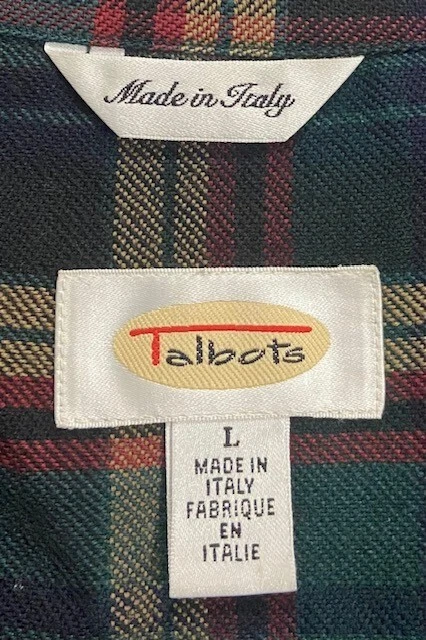 Men's Talbots Wool Shirt Size L Long Sleeve Button Down Plaid Made in Italy - Image 2 of 4